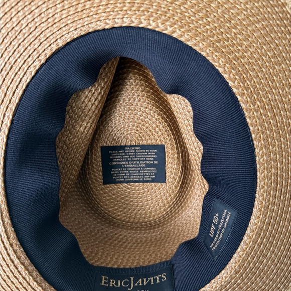 Eric Javits Straw Tan Hat with Black Band - Picture 6 of 9